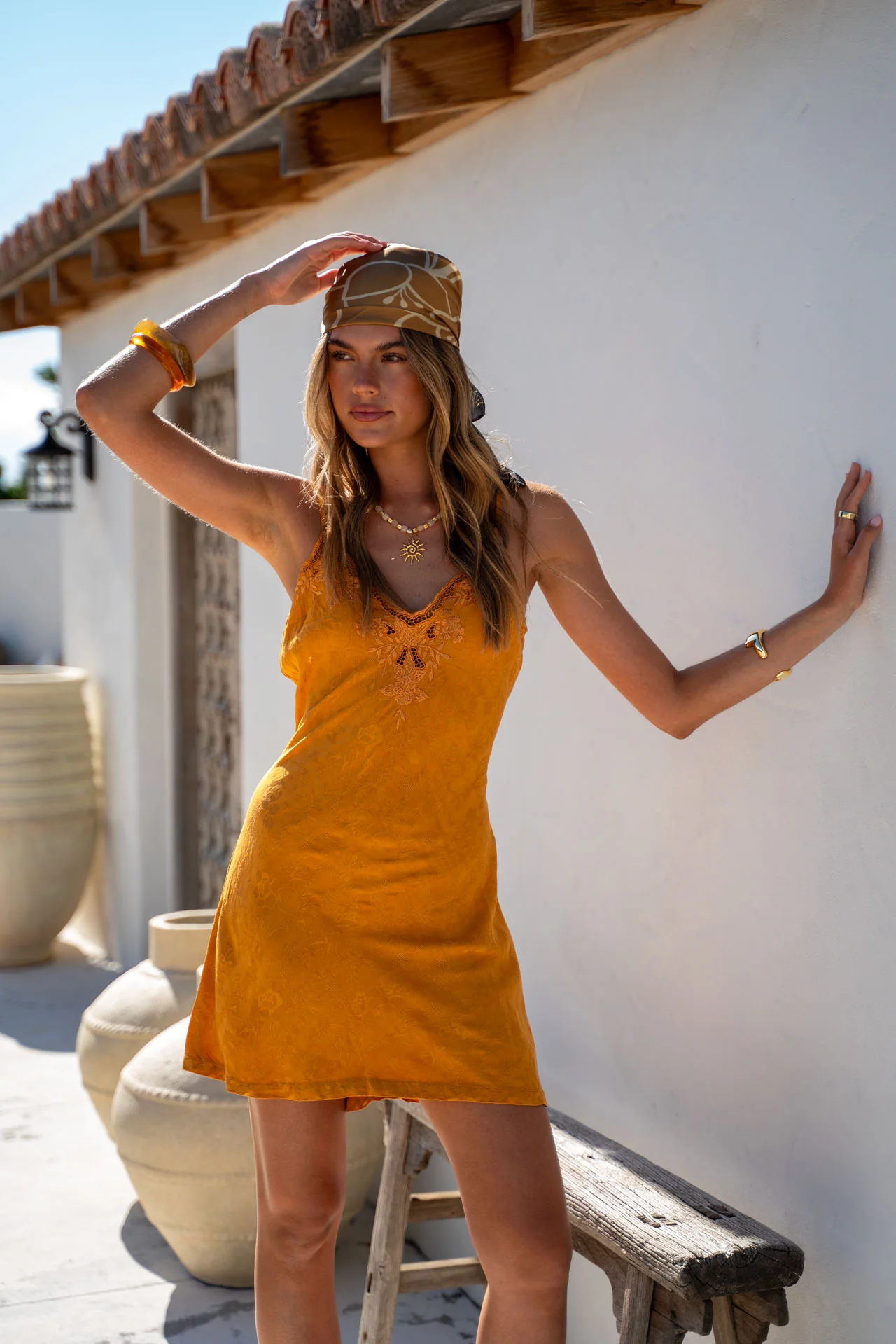 Bella Mini Dress - Mustard - Image 4