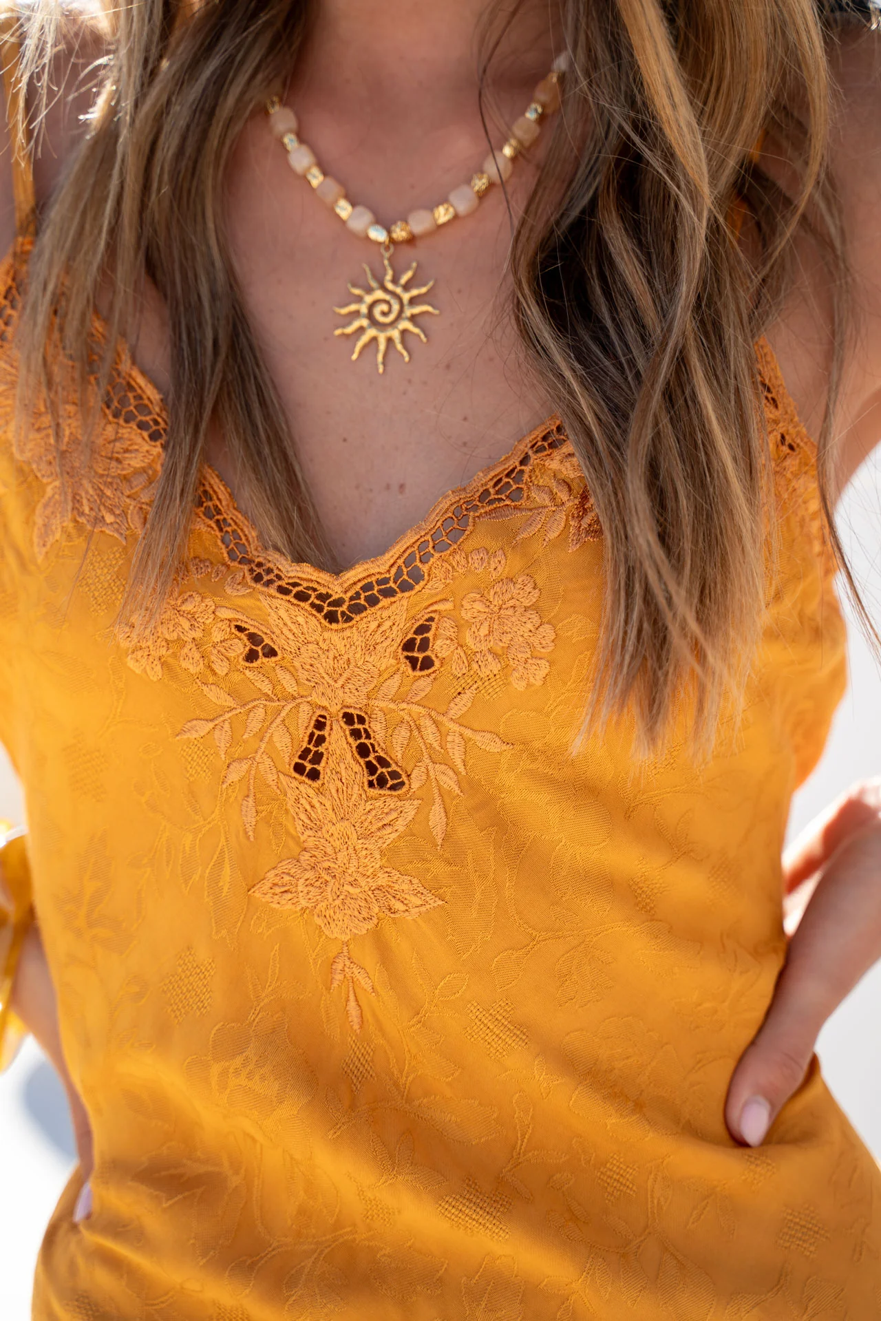 Bella Mini Dress - Mustard - Image 5