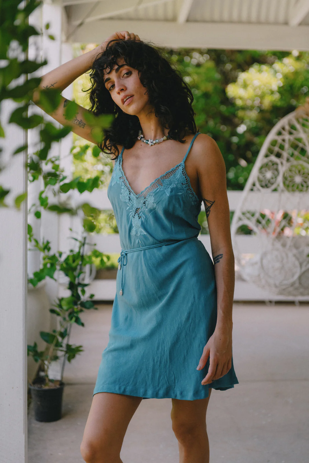 Bella Mini Dress - Teal - Image 4