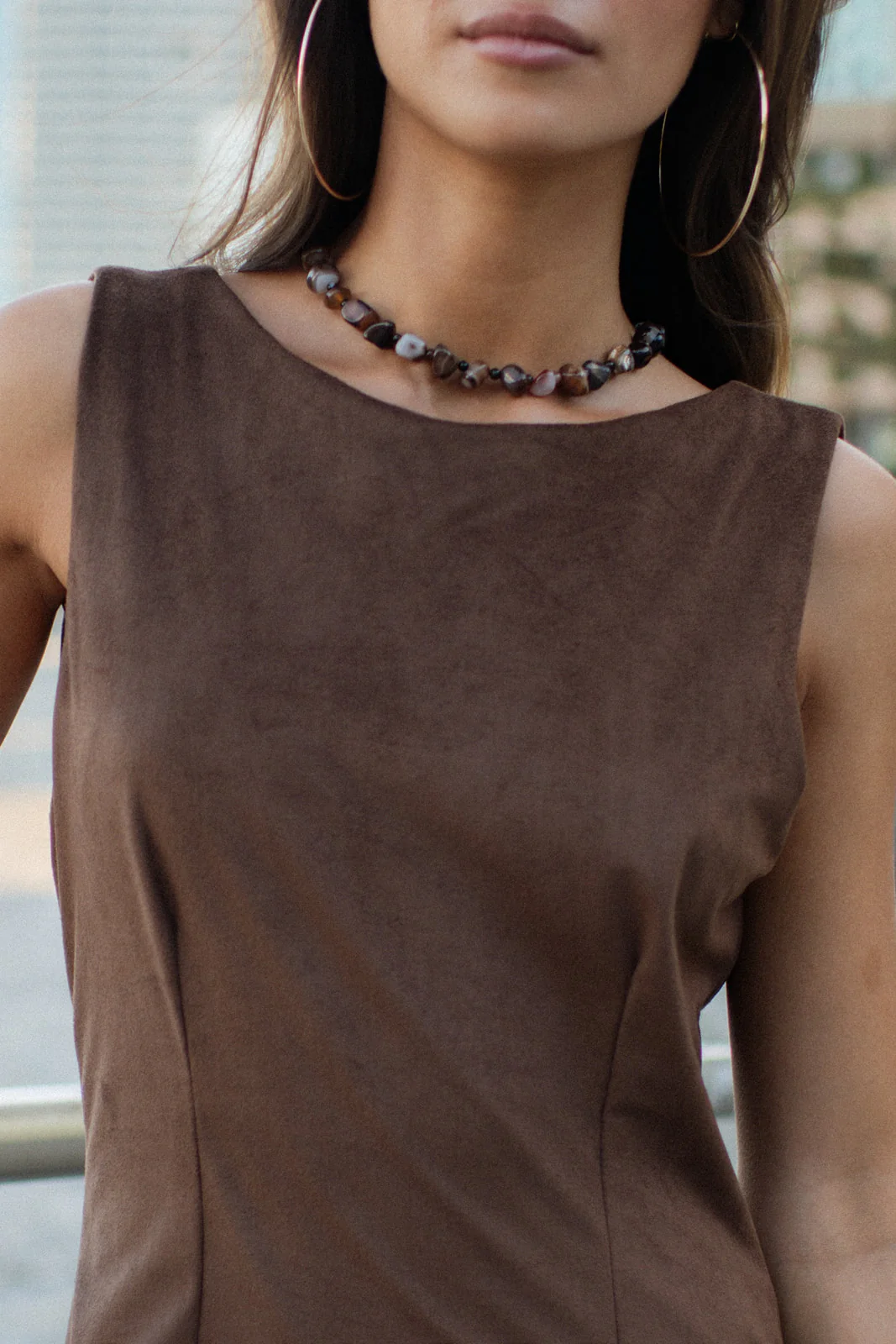 Faux Suede Shift Dress - Image 4