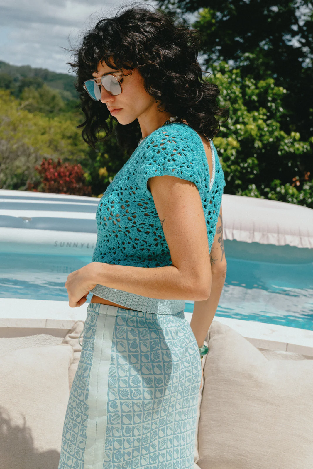 Havana Crochet Top - Blue - Image 6