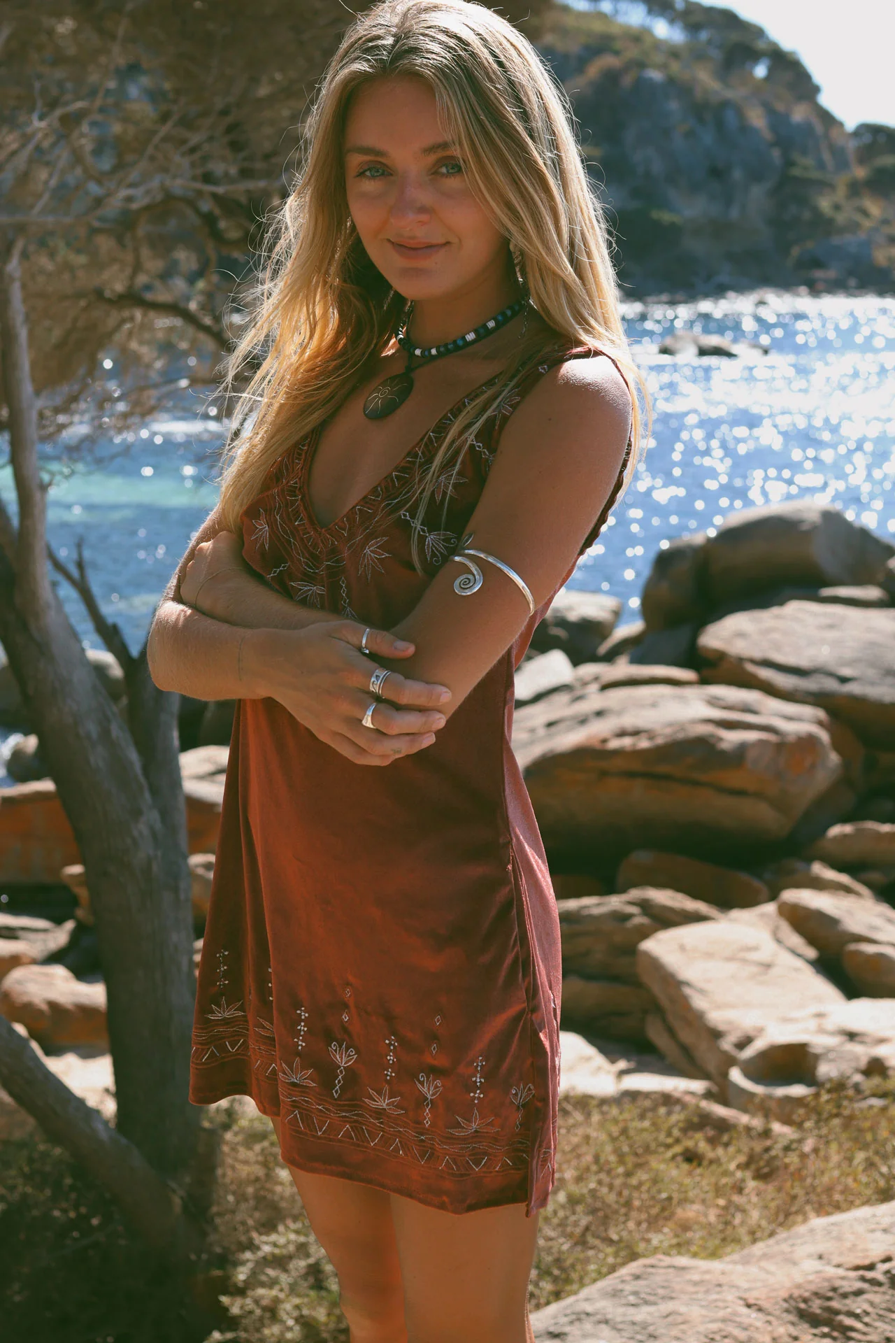 Hendrix Shift Dress - Rust - Image 4