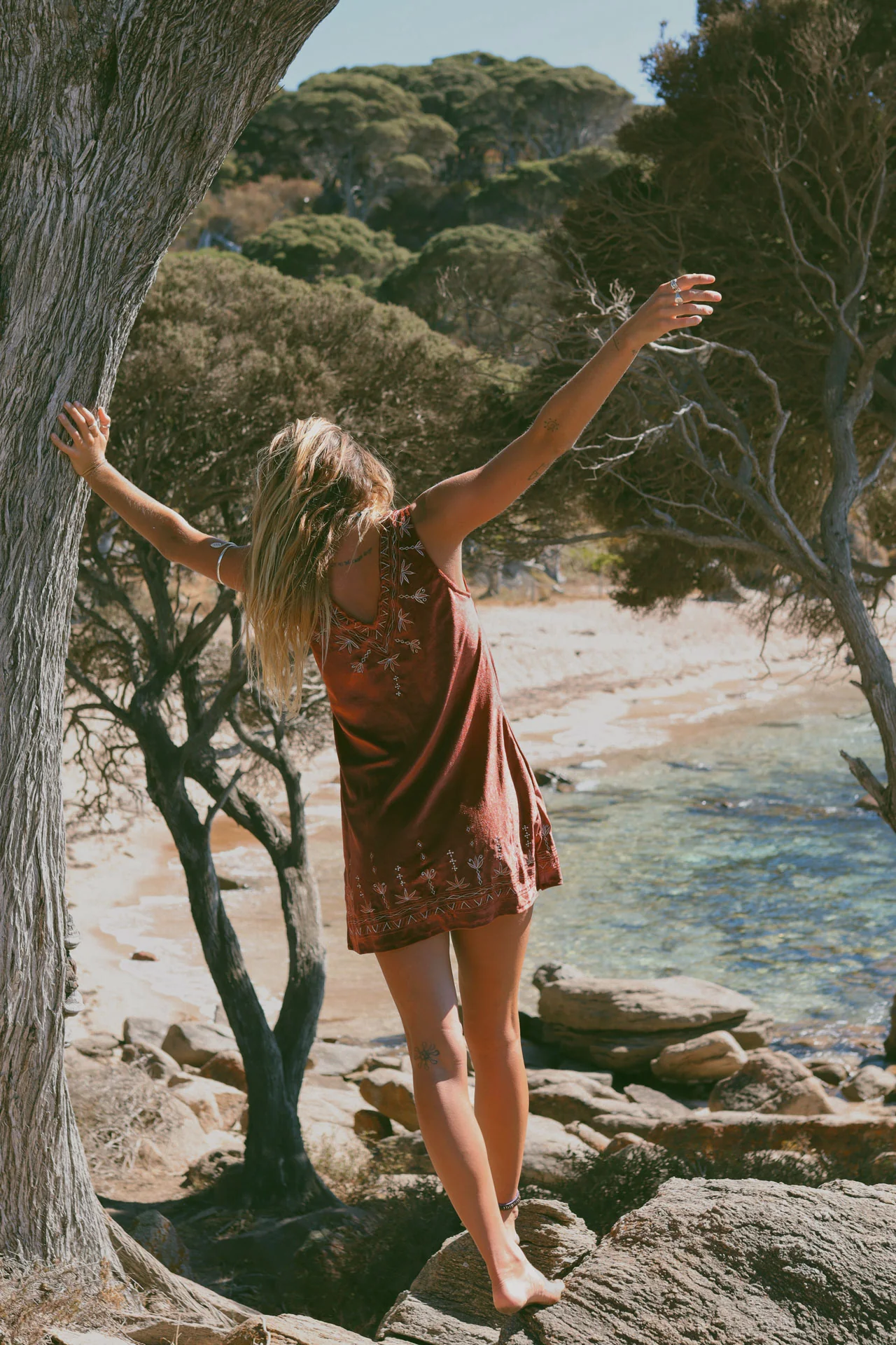 Hendrix Shift Dress - Rust - Image 5
