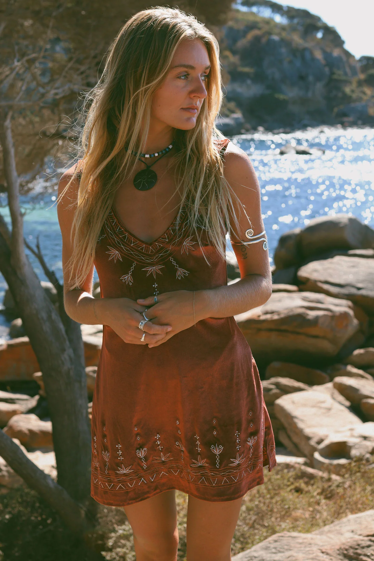 Hendrix Shift Dress - Rust - Image 6