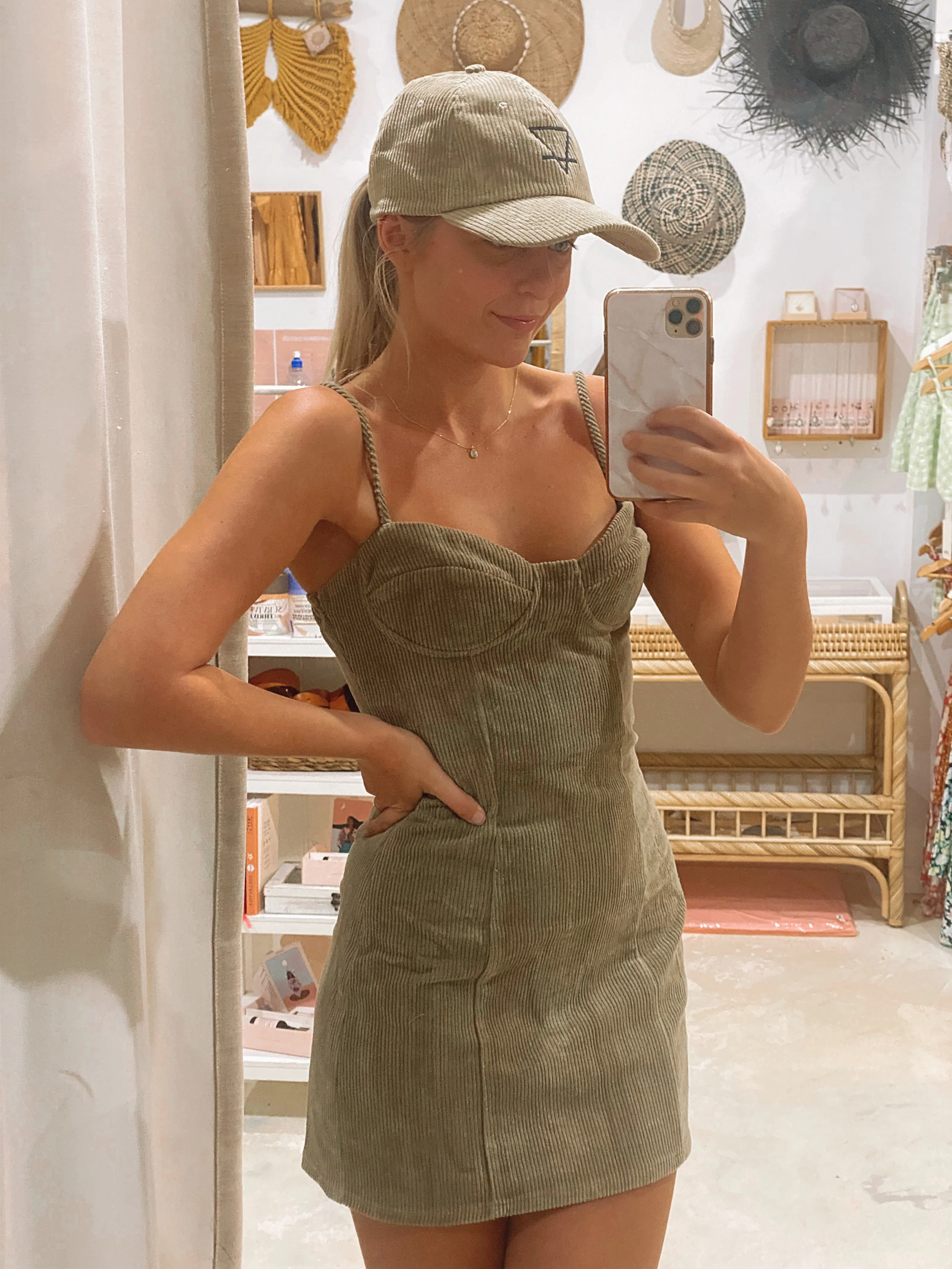Khaki Cord Cap - Image 7
