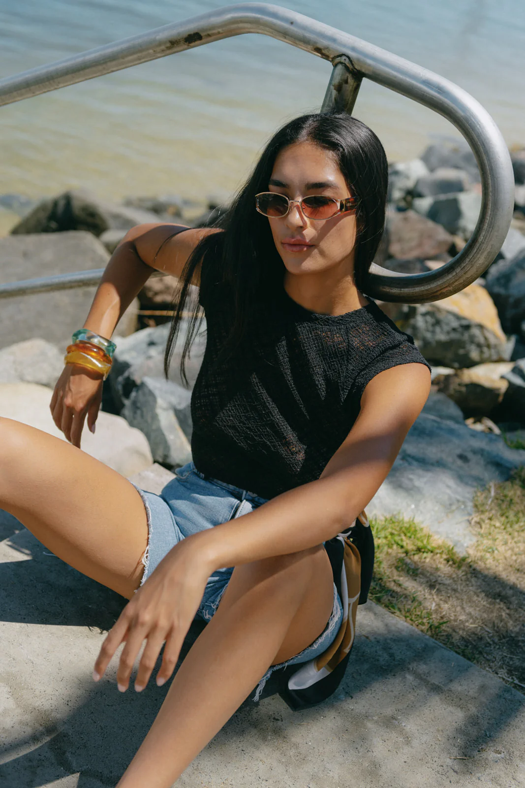 Mesh Tee - Black - Image 4