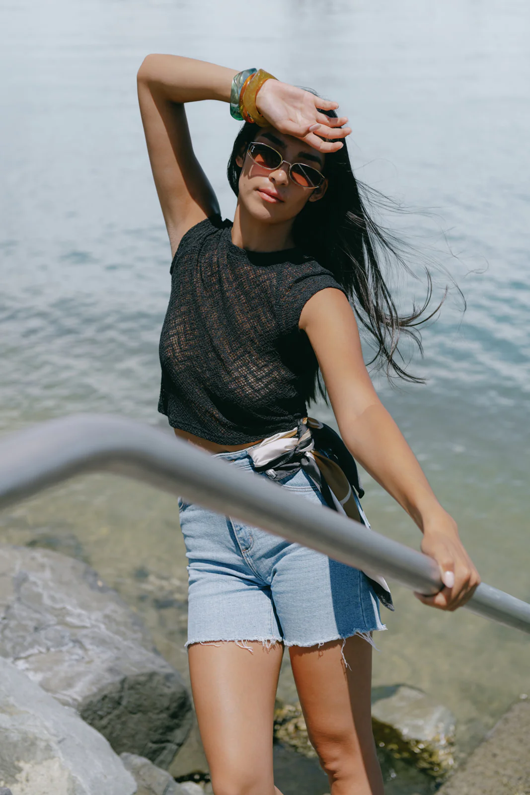 Mesh Tee - Black - Image 5