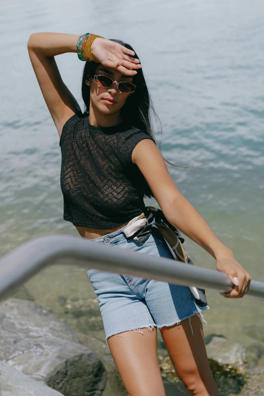 Mesh Tee - Black - Image 6