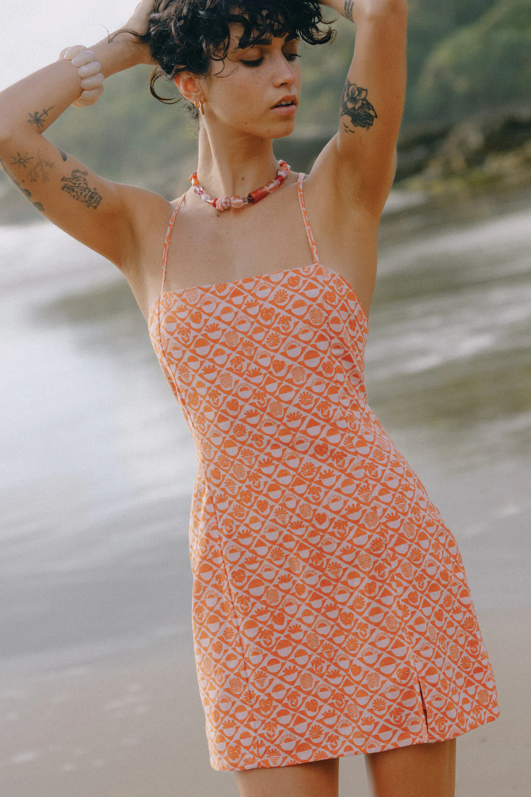 Quinn Mini Dress - Coral - Image 5