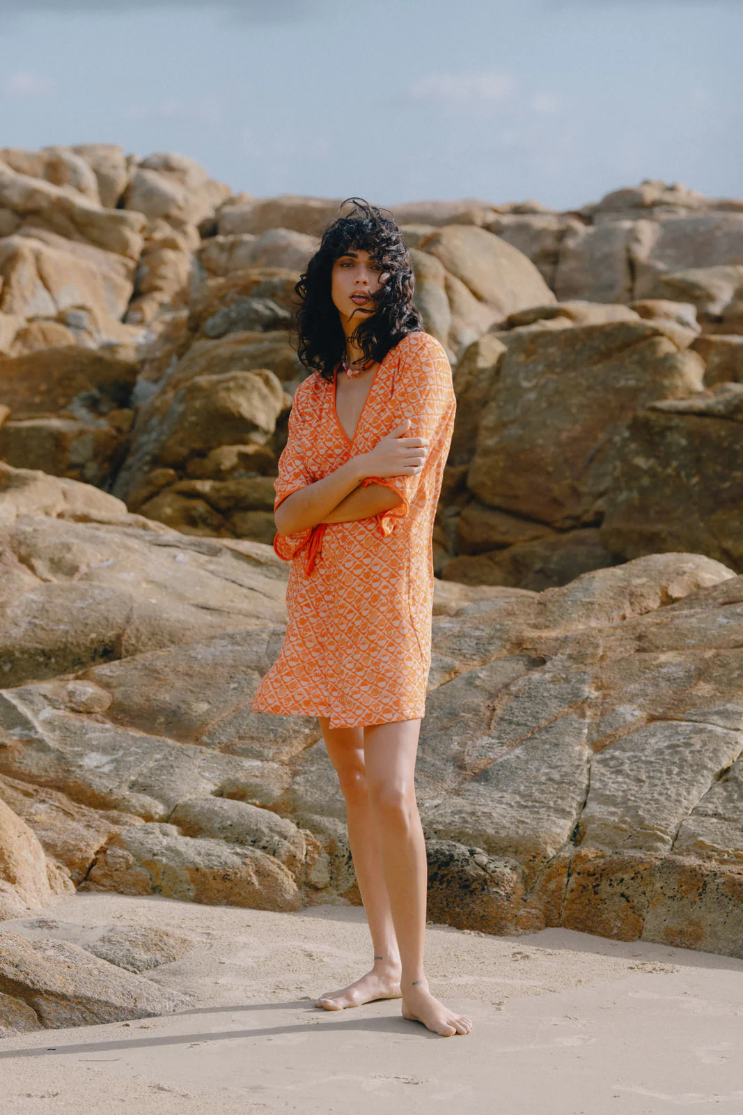 Solara Wrap Dress - Coral - Image 4