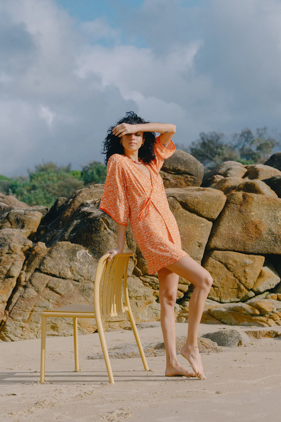 Solara Wrap Dress - Coral - Image 5