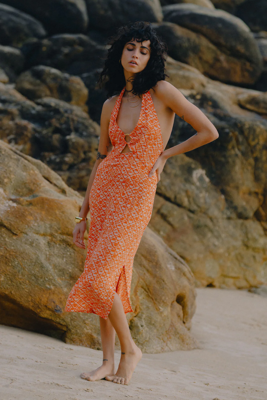 Veda Midi Dress - Coral - Image 3